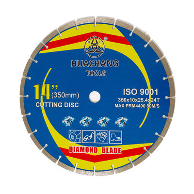 Heiße Presse	350×2.2/3.2×10×25.4×24T sinterte segmentierten Diamanten für Blatt	Granit, Marmor, Beton und Ziegelstein