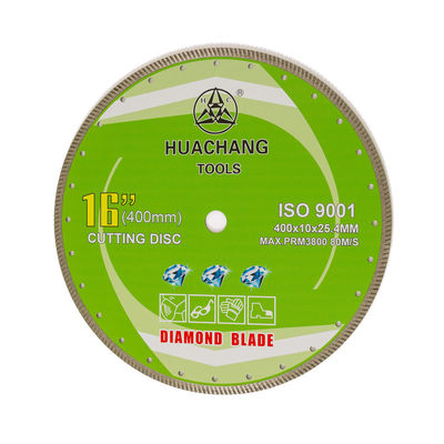 Trockenschnitt ununterbrochener Diamond Turbo Blade For Granite 16inch 400mmx25.4mm der hohen Qualität 16inch 400x10×25.4mm
