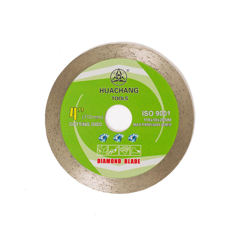 kalte Presse ununterbrochener Rim Diamond Blade For Ceramic 4.3inch 110×1.2/1.8×10×20mm, marmorn mit langem Schnittleben