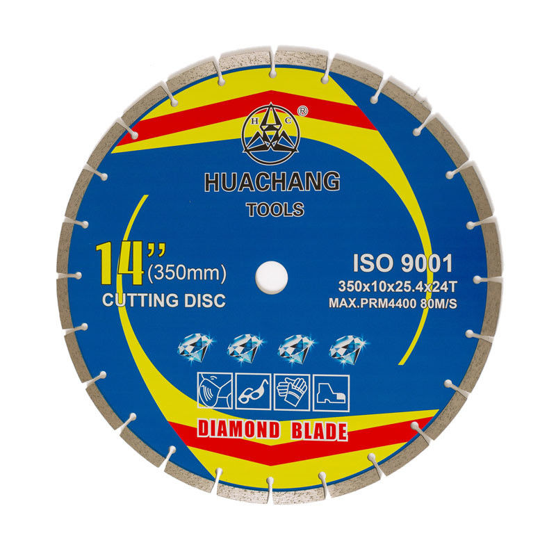 Heiße Presse	350×2.2/3.2×10×25.4×24T sinterte segmentierten Diamanten für Blatt	Granit, Marmor, Beton und Ziegelstein